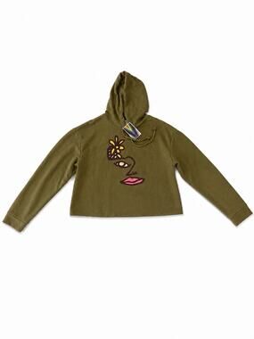 LGBTQ Take Pride Hoodie Sweatshirt Crop Womens Size Small Pullover Graphic Green